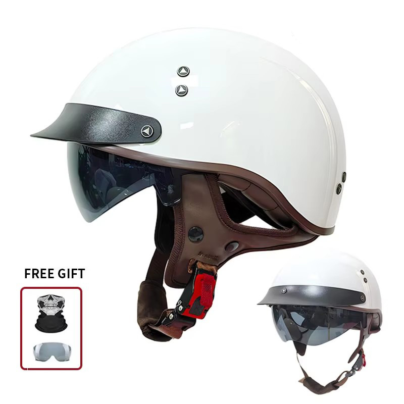 Vintage Half Open Face Motorcy - đánh giá và giá Vintage Open Face Retro Helmet