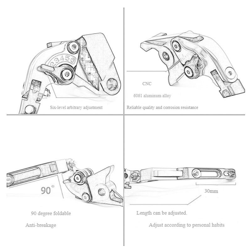 For Honda NC750X NC 750 X 2016 - đánh giá và giá Cnc Aluminum Adjustable Brake Clutch Levers